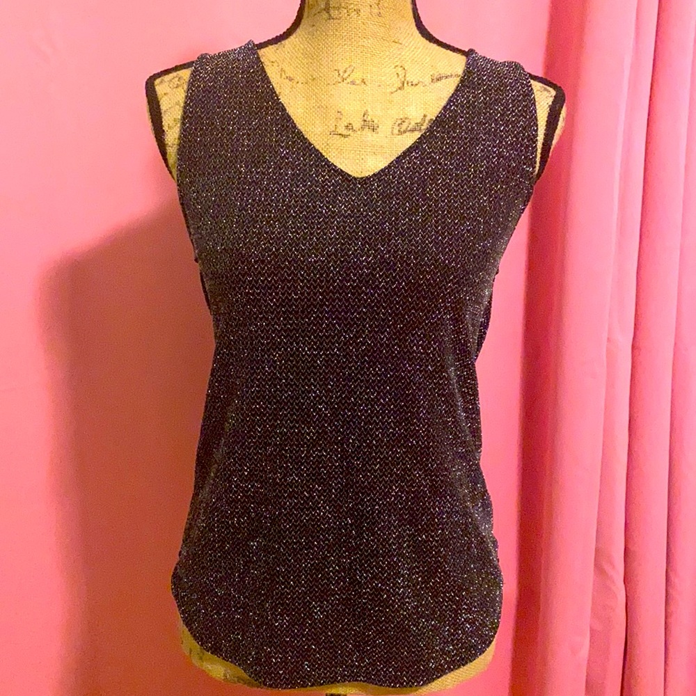 Black & silver bling top